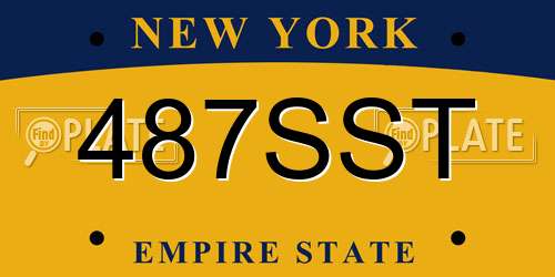 487SST New York License Plate