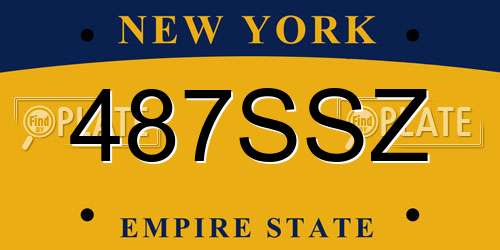 487SSZ New York License Plate