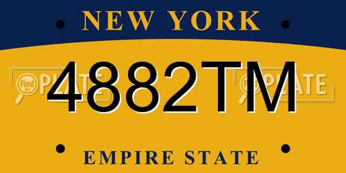 4882TM New York License Plate