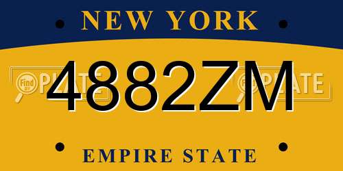 4882ZM New York License Plate