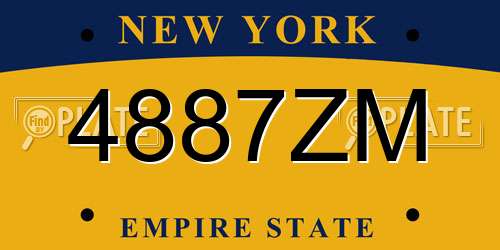 4887ZM New York License Plate