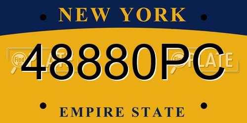 48880PC New York License Plate
