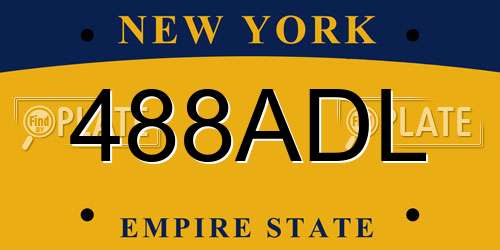 488ADL New York License Plate