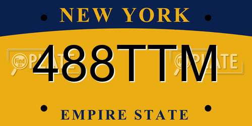488TTM New York License Plate