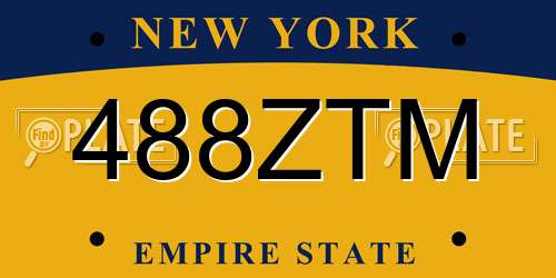 488ZTM New York License Plate