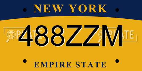 488ZZM New York License Plate