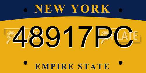 48917PC New York License Plate