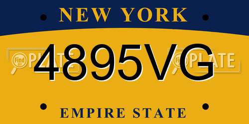 4895VG New York License Plate