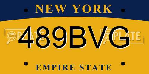 489BVG New York License Plate