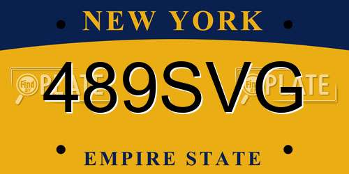489SVG New York License Plate