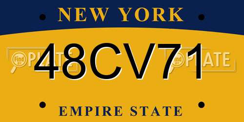 48CV71 New York License Plate