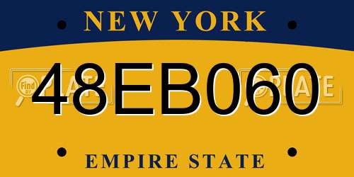 48EB060 New York License Plate