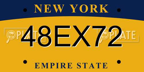 48EX72 New York License Plate