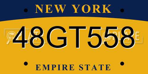48GT558 New York License Plate