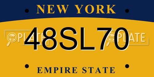 48SL70 New York License Plate