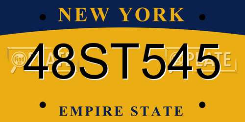 48ST545 New York License Plate
