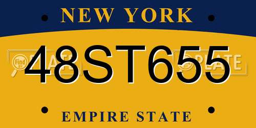 48ST655 New York License Plate