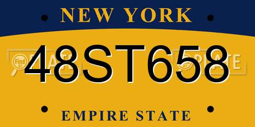 48ST658 New York License Plate