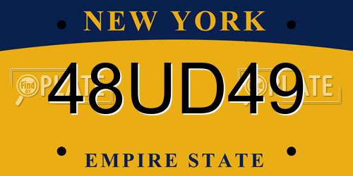 48UD49 New York License Plate