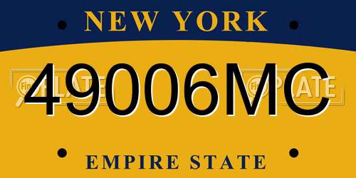 49006MC New York License Plate