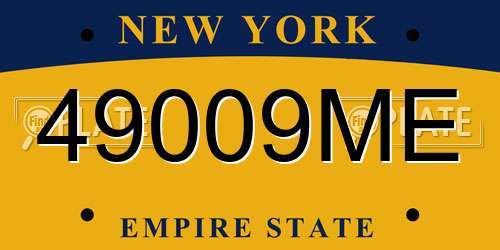 49009ME New York License Plate