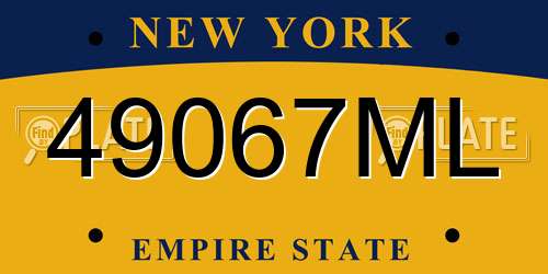 49067ML New York License Plate
