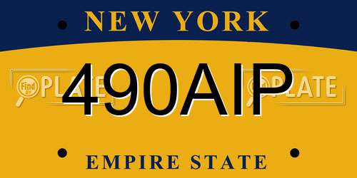 490AIP New York License Plate