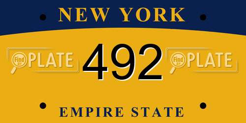 492 New York License Plate