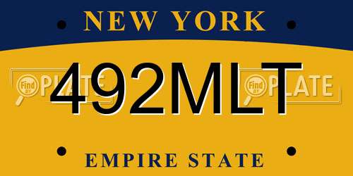 492MLT New York License Plate