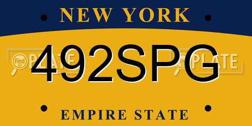 492SPG New York License Plate