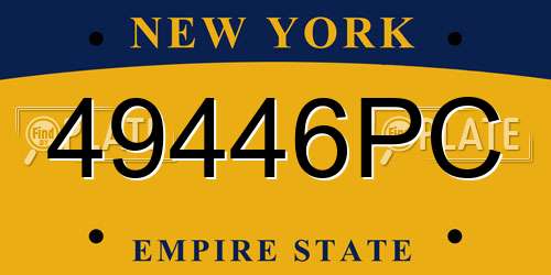 49446PC New York License Plate