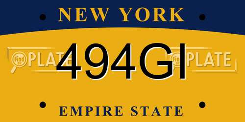 494GI New York License Plate