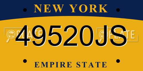 49520JS New York License Plate