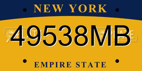 49538MB New York License Plate