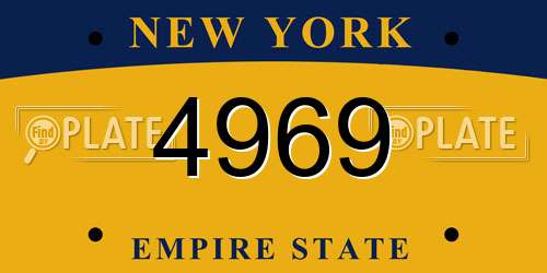 4969 New York License Plate
