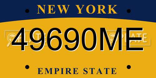 49690ME New York License Plate