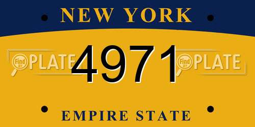 4971 New York License Plate
