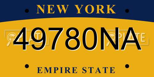 49780NA New York License Plate