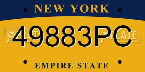 49883PC New York License Plate