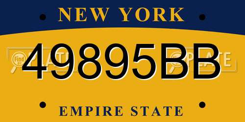 49895BB New York License Plate
