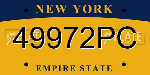 49972PC New York License Plate