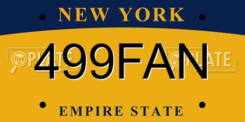 499FAN New York License Plate