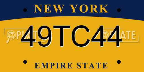 49TC44 New York License Plate