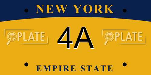 4A New York License Plate
