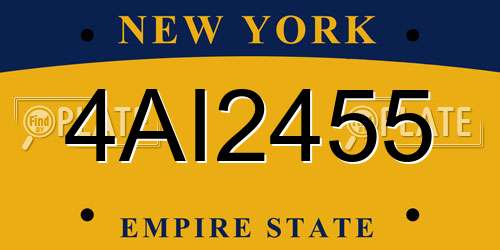 4AI2455 New York License Plate