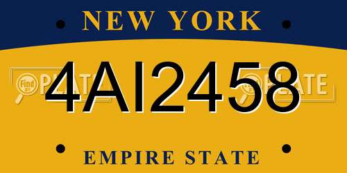 4AI2458 New York License Plate