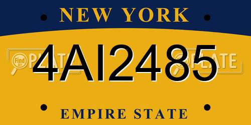 4AI2485 New York License Plate
