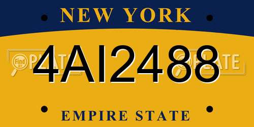 4AI2488 New York License Plate