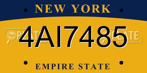 4AI7485 New York License Plate