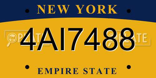 4AI7488 New York License Plate